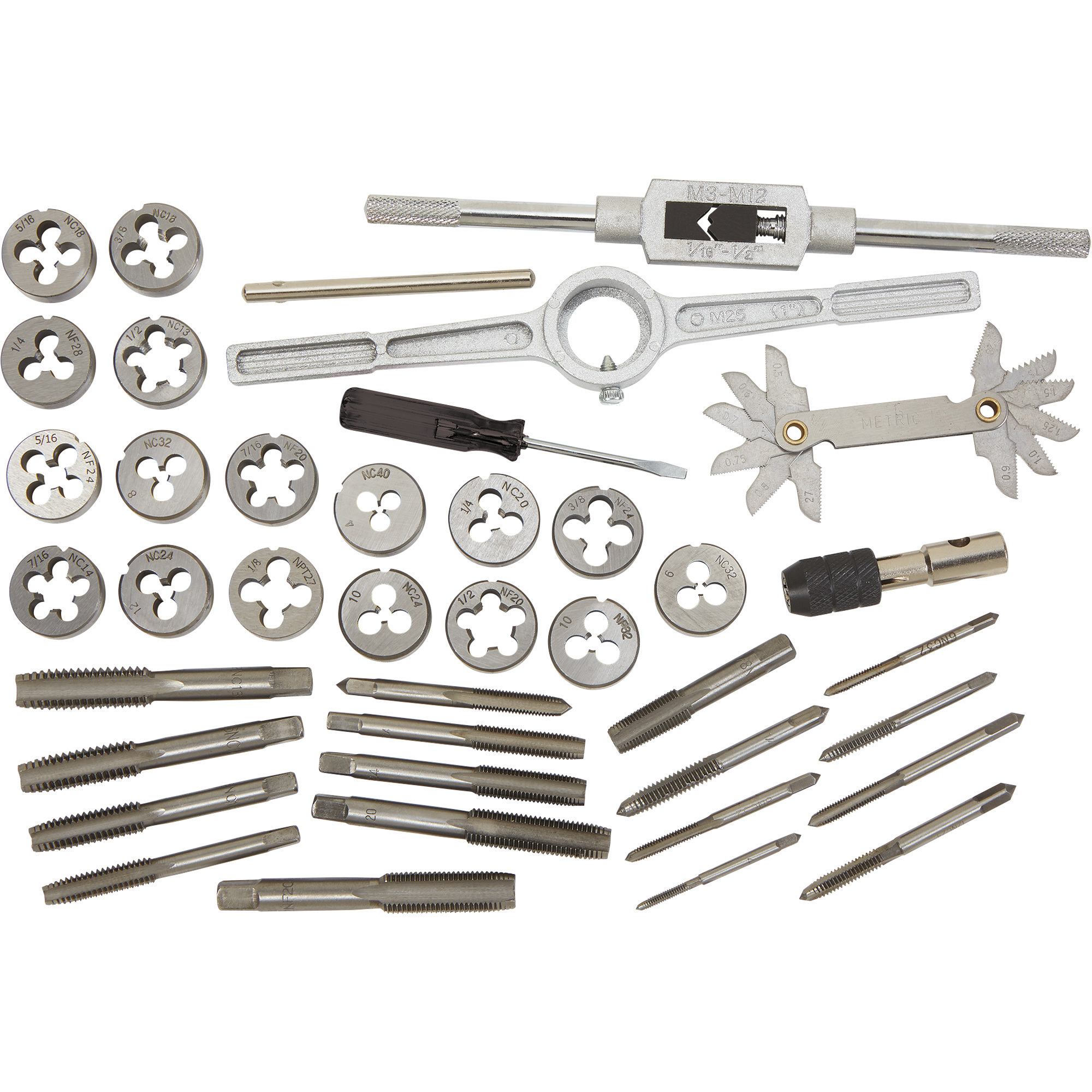 Ironton 40-Pc. SAE Tap & Die Set, Carbon Steel Threading Kit with Case